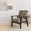 Fauteuil d'appoint rembourré beige et bleu