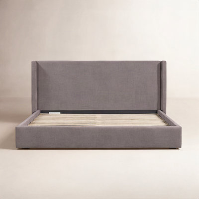 Mele Linen Upholstered Wingback Bed