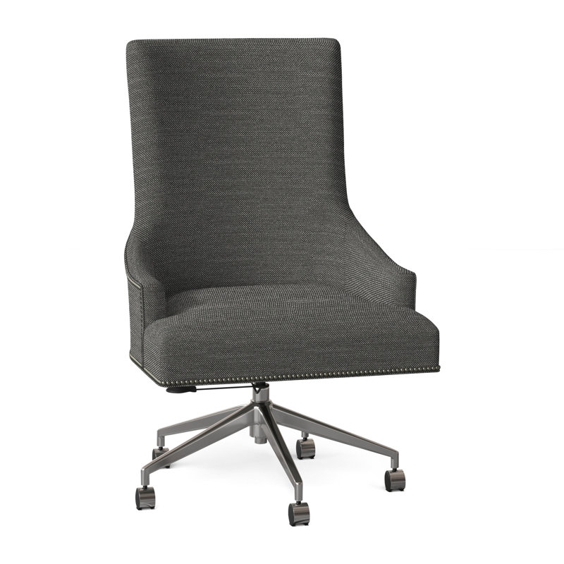 Ashton Swivel Task Chair, Pewter, Perigold Ishi Platinum, Nails-Small
