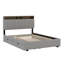 Lit plateforme en lin peu encombrant avec lit gigogne, tête de lit et tiroirs doubles-1214881869-1214881870