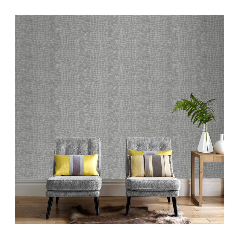 Superfresco Easy Crocodile Skin Effect Wallpaper, Grey