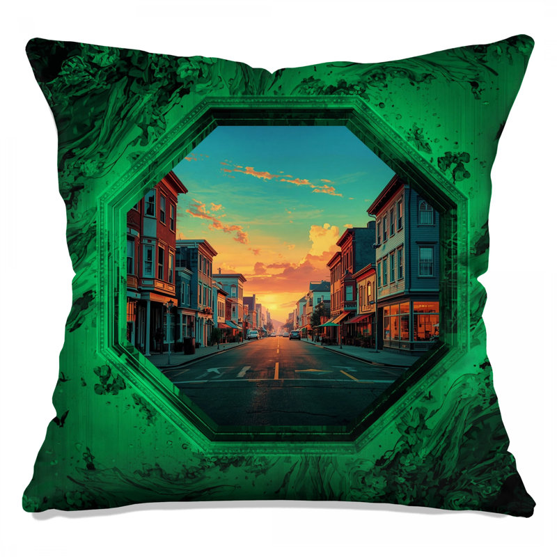 Coussins décoratifs Sunset Urban Street, 18 x 18 pouces