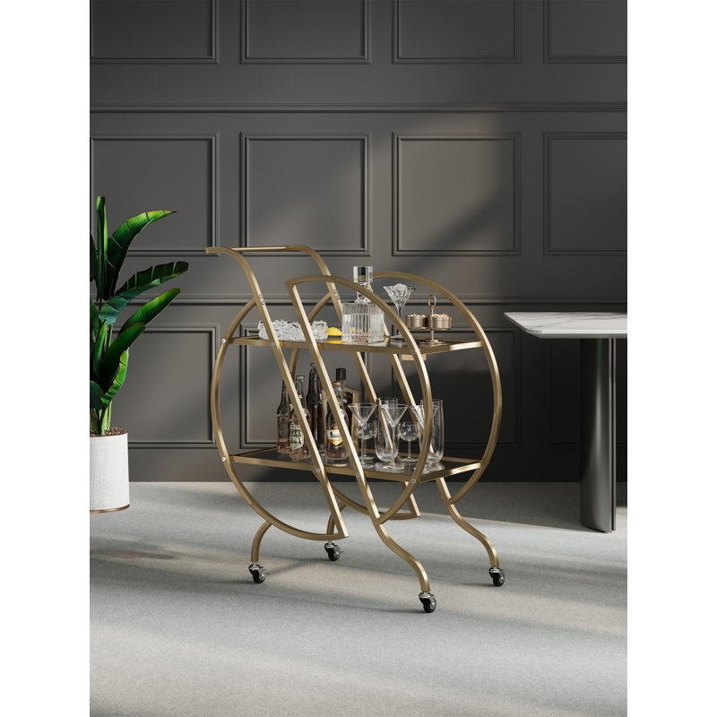 Chariots de bar Gold pour le chariot de service Home Bar