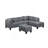 104.5" Upholstered Sofa,Chaise & Ottoman , Gray