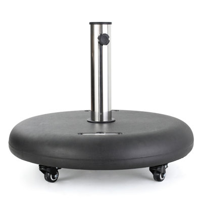 Stable Patio Umbrella Stand In Black Stainless Steel - 21.6" X 3.15 For Gardens Steel,