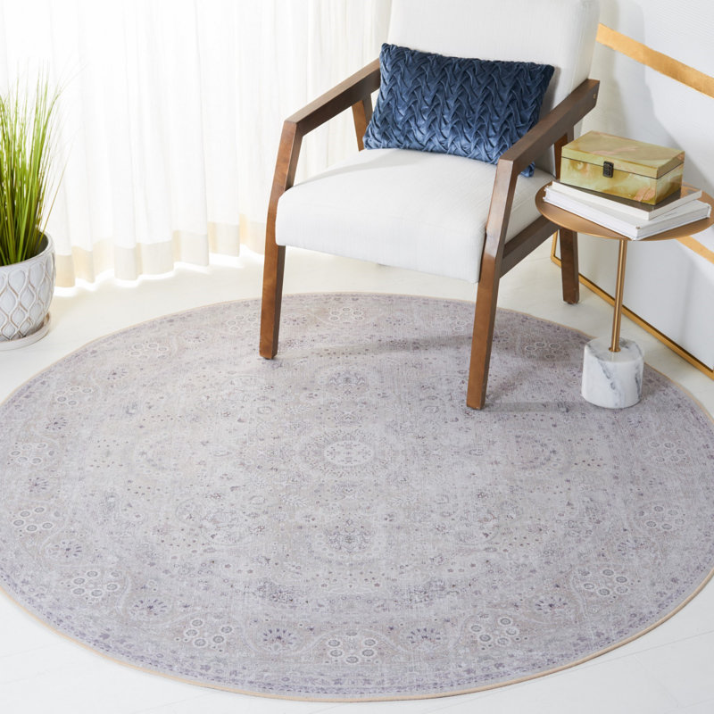 Tapis oriental beige / beige Ferree, Rond 6 pi