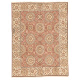 Hand Knotted Wool Area Rug in Rose And Ivory