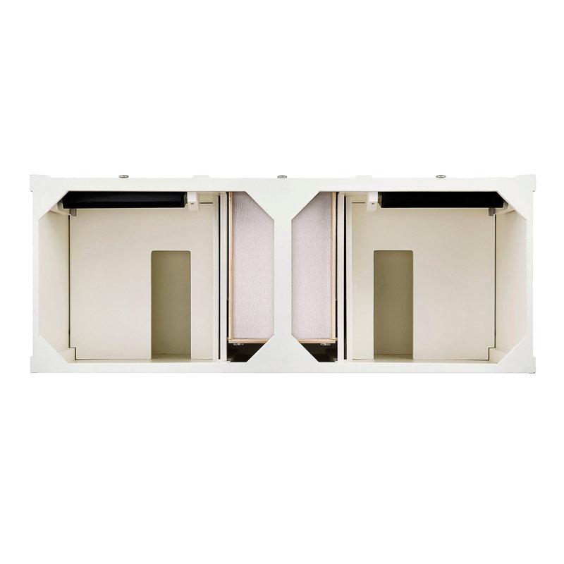 Brittany 60'' W Double Vanity, Carrara White, Bright White, 8" Widespread