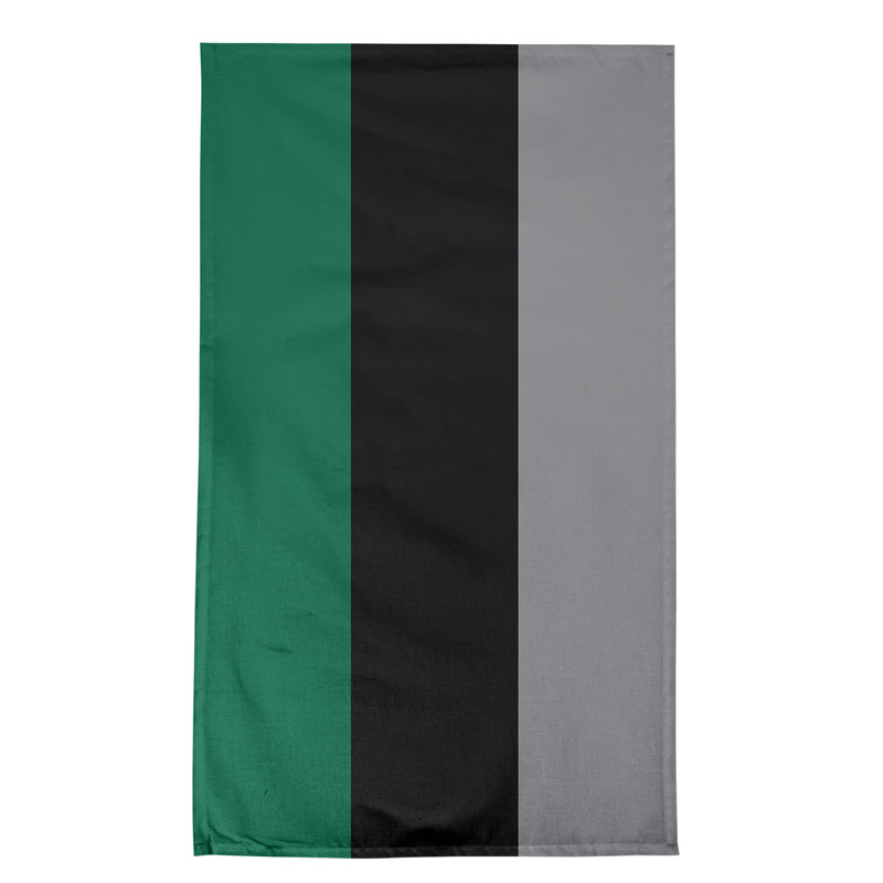 Anaheim Stripe Tea Towel Kitchen Towel, Poly Twill, Victory Green/Black/Silver