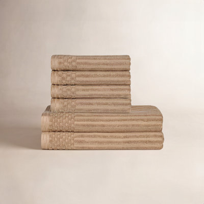 6-Piece Ribbed Cotton Towel Set