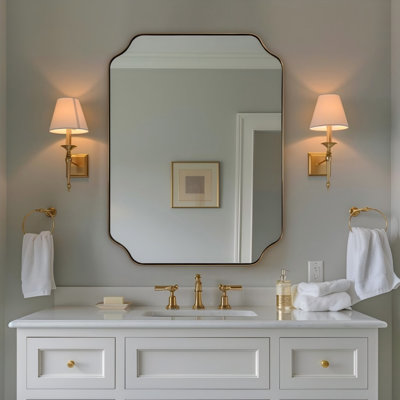 Miroir de salle de bain Modern Cadre en acier inoxydable