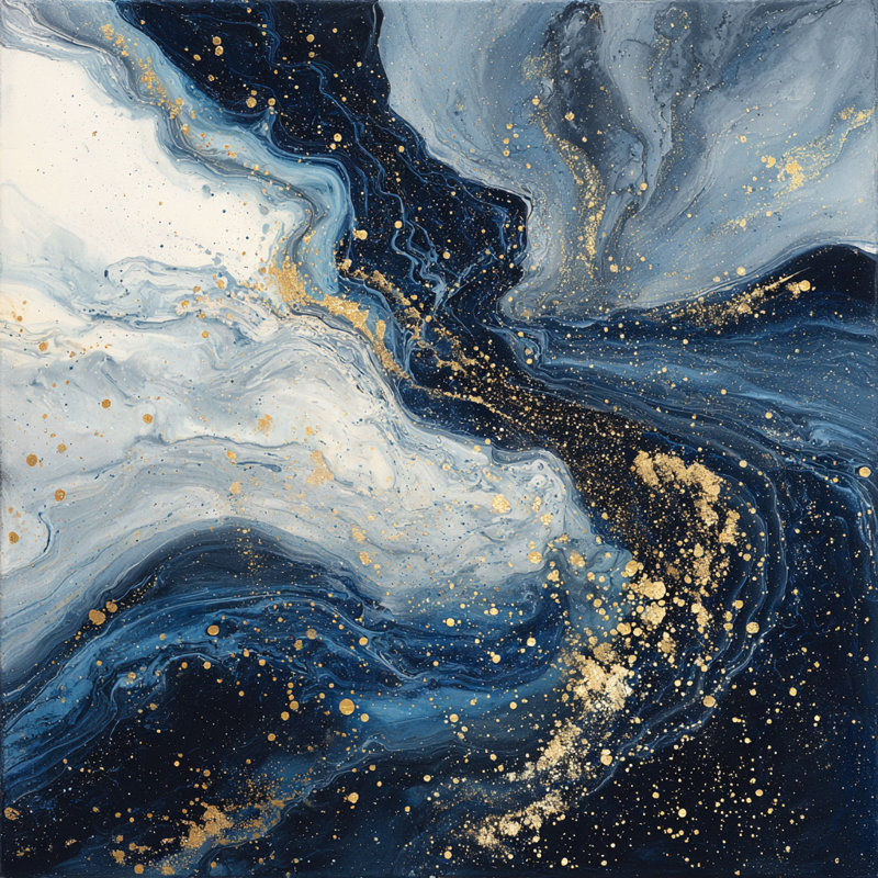 Art mural sur toile Midnight River Glow, H 20 po x l 20 po x P 1,5 po