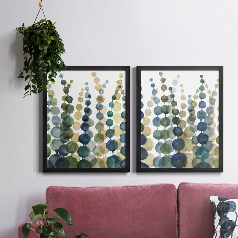 «Pompom Botanical I», toile encadrée de qualité supérieure - prête à être accrochée