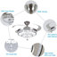 Ventilateur de plafond à 3 pales en cristal avec télécommande et ensemble d'éclairage inclus Abdu