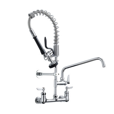 Robinet de cuisine 8 po à évier central commercial - hauteur 21 po, bec pivotant supplémentaire de 10 po, douchette rétractable, remplisseur en céramique, style contemporain, design moderne, fixation sur comptoir haute résistance, centre, rembourré, look