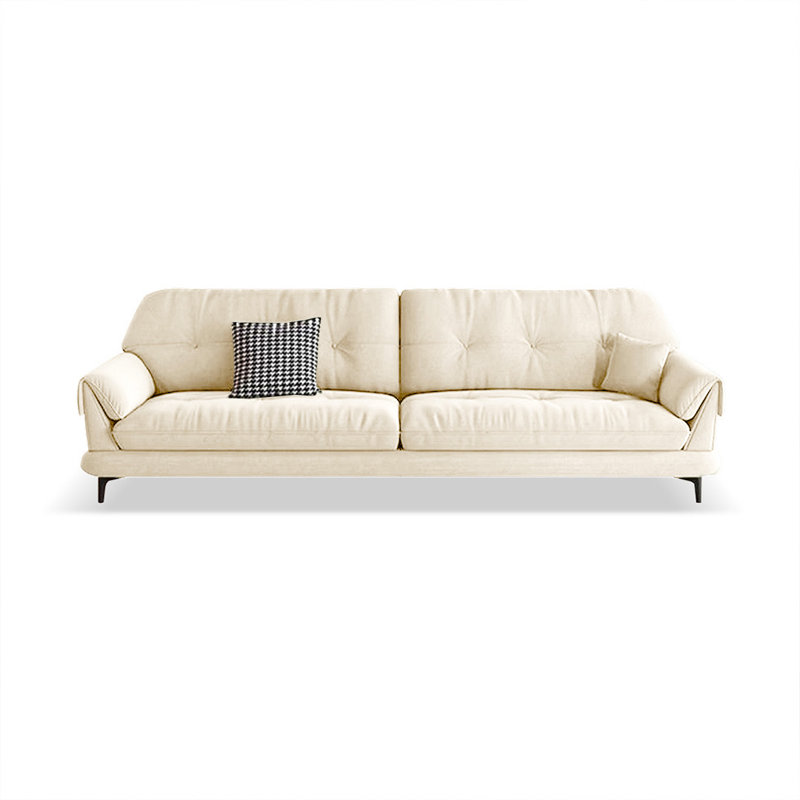 Canapé standard en polyester blanc crème, H 33,46 po x l 86,61 po x P 37,8 po, Blanc crémeux