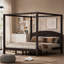 Lit plateforme avec tête de lit et pieds de support CaNopy-1823714151