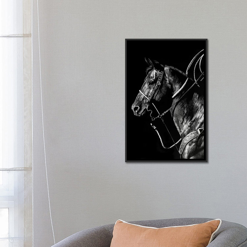 «Scratchboard Rodeo V», impression sur toile, H 26 po x l 18 po x P 1,5 po, Toile encadrée noire, Pas de tapis