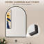 Miroir de salle de bain 24 po x 36 po à DEL, miroir mural arqué, noir
