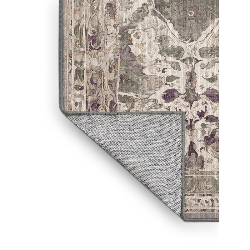 Machine Washable Gray Area Rug, Rectangle 2' x 3'