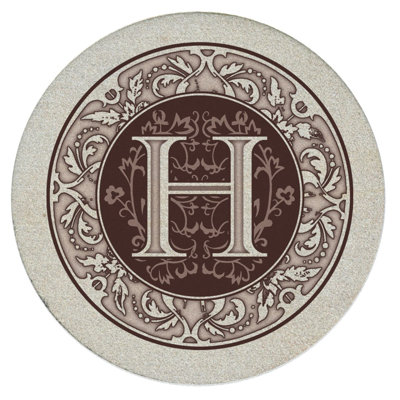Monogram Letter 4-Pack Natural Sandstone Coasters