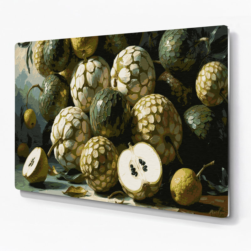 «Fruit Cherimoya Brown», art mural en métal, H 11 po x l 14 po