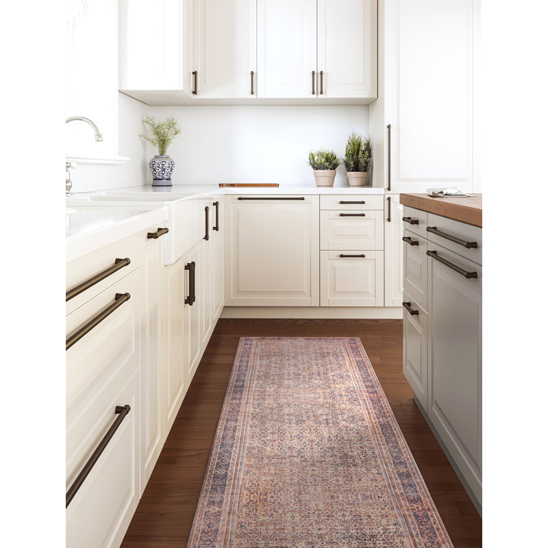 Tapis oriental ivoire / mauve / gris Devendr, Tapis de couloir 2 pi 2 po x 9 pi 6 po
