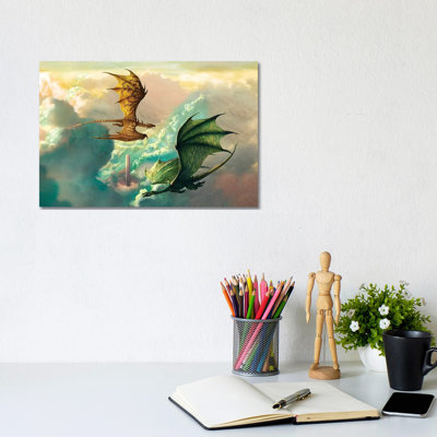 «Tower Clouds» par Ciruelo, impression sur toile tendue