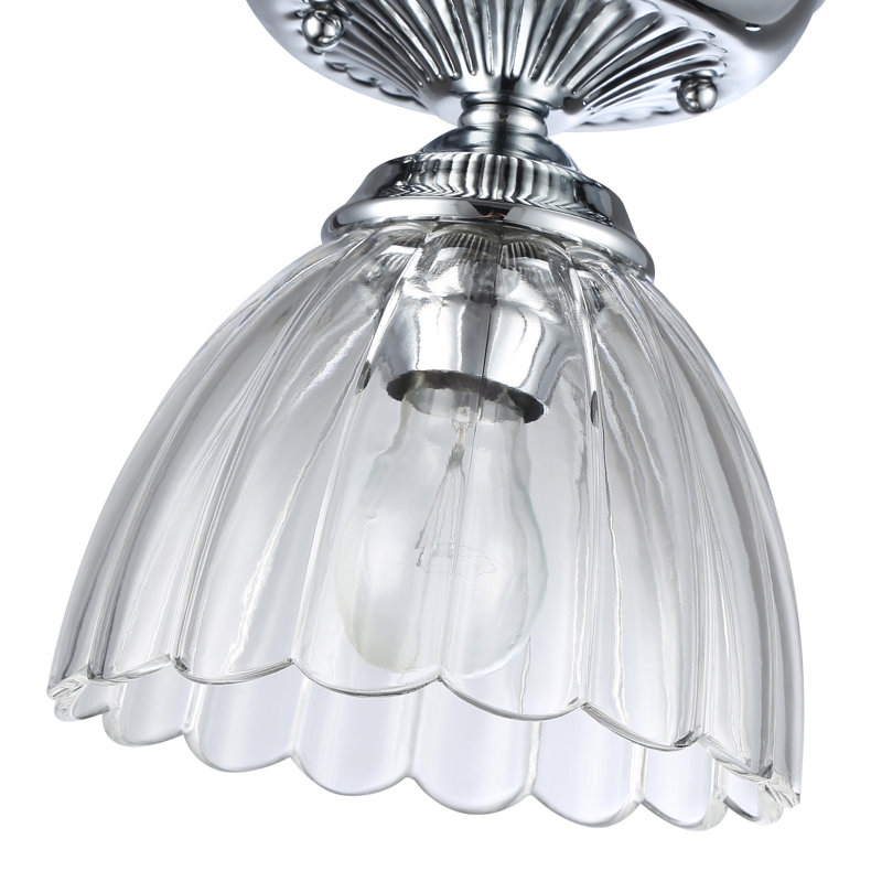 Zanera 1-Light Semi-Flush with Clear Glass, Chrome