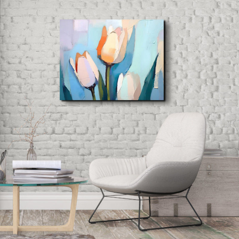 "Tulipes 4" sur toile, H 20 po x l 24 po