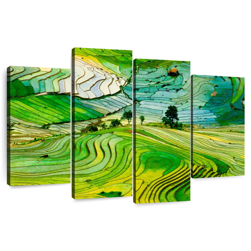 Rizières Alvord Lao Cai, H 32 po x l 52 po