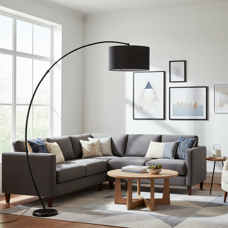 Qualisha 73" Adjustable Height Arched Floor Lamp
