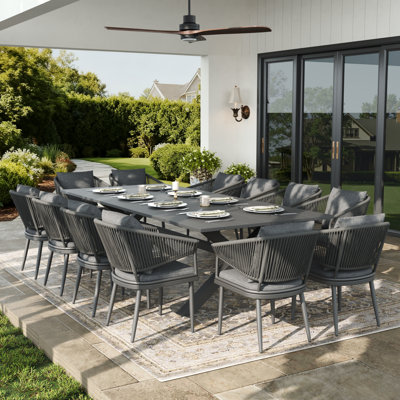 Rectangular Outdoor Dining Set With Cushions