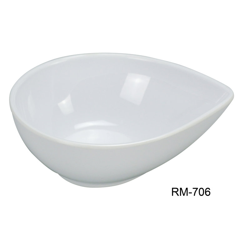 Mélamine à goutte d'eau 10 oz liq. Bol à noix, Blanc