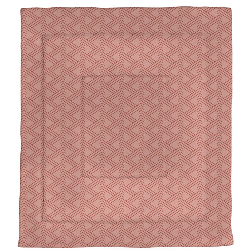 Jordao Polyester Geometric Shapes Comforter, Queen Comforter, Red
