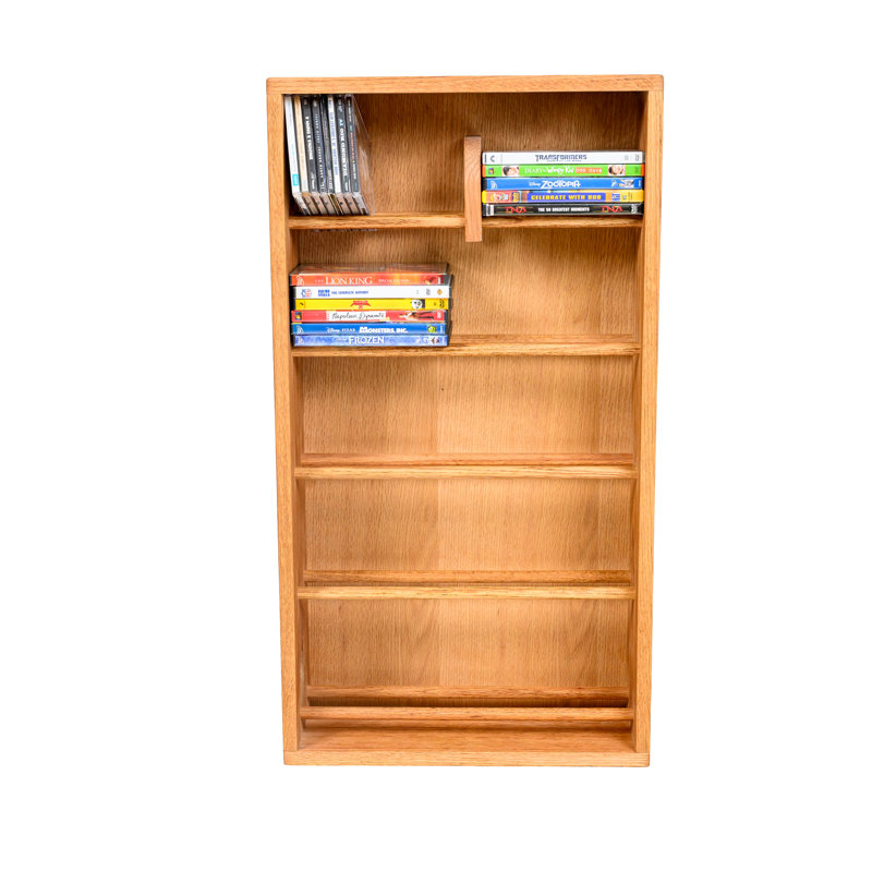 Dowel-Style Wooden CD Rack - 06W Series, Clear, 33.5" H x 18.25" W x 6.5" D