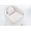 059-Ensemble de 1 fauteuil de salle à manger en chenille avec coussin de dossier et roues universelles, beige-932934799