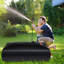 Water Tank Bladder, 541.3 L Large Capacity, PVC Collapsible Water Bladder Including Spigots and Overflow Kit, Portable Water Storage Bladder for Garden Water Catcher, Black