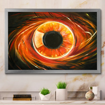 «Red Fractal Fire Gold Eye», reproduction de cadre photo sur toile