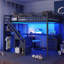 Lit mezzanine avec deux commodes, bureau et bande lumineuse-285846153-285846158