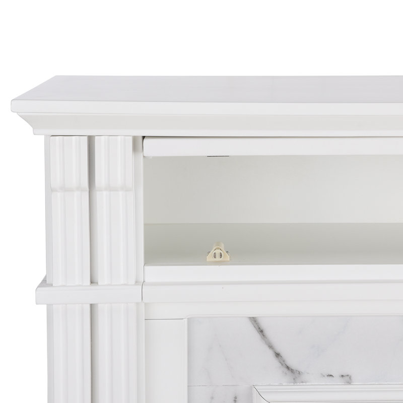 Highgate Faux Cararra Marble Electric Media Fireplace