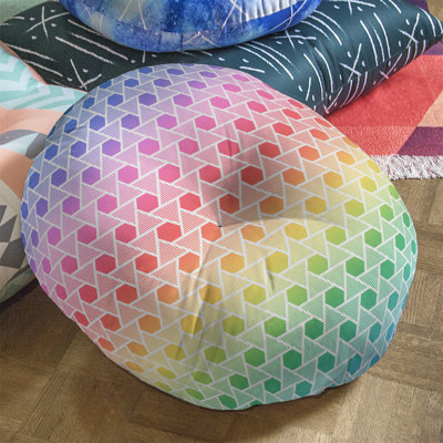 Hexagons and Triangles Floor Pillow