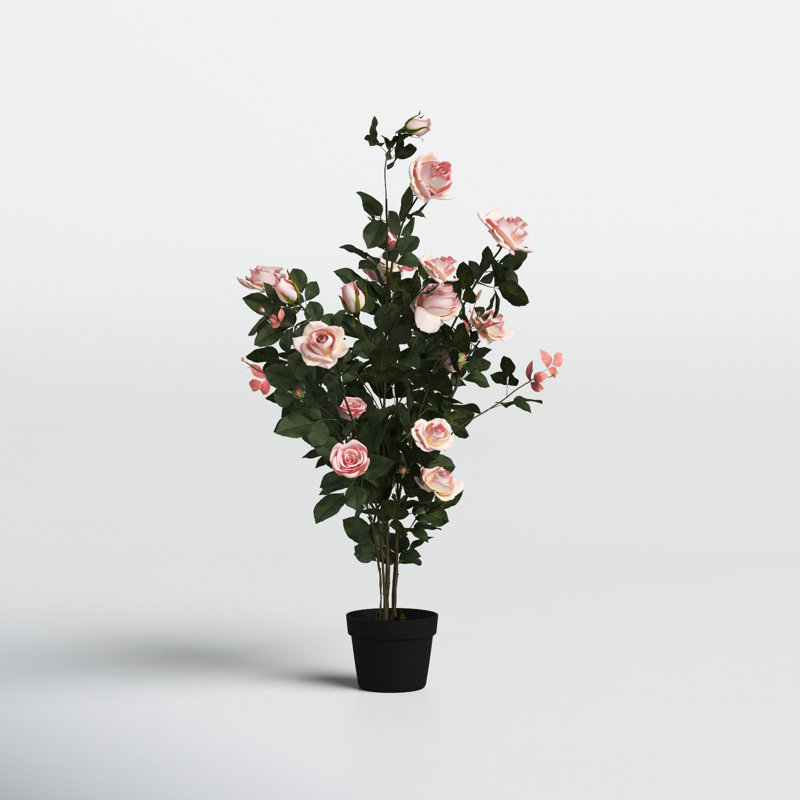 45 po plante artificielle en pot, Rose