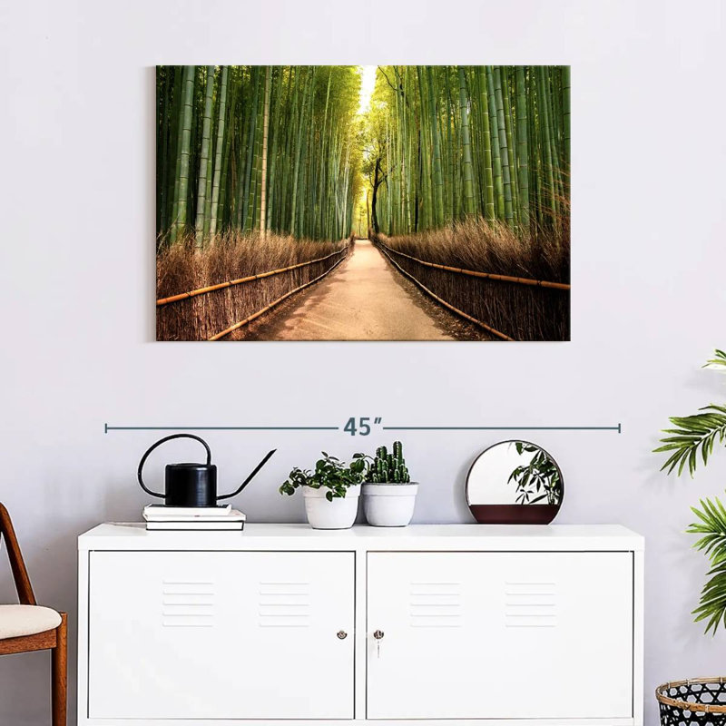 Forêt de bambou japonaise sur toile, H 24 po x l 36 po x P 1,25 po