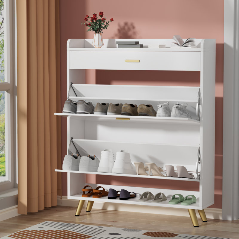 Everly Quinn 24 Pair Shoe Storage Cabinet | Wayfair