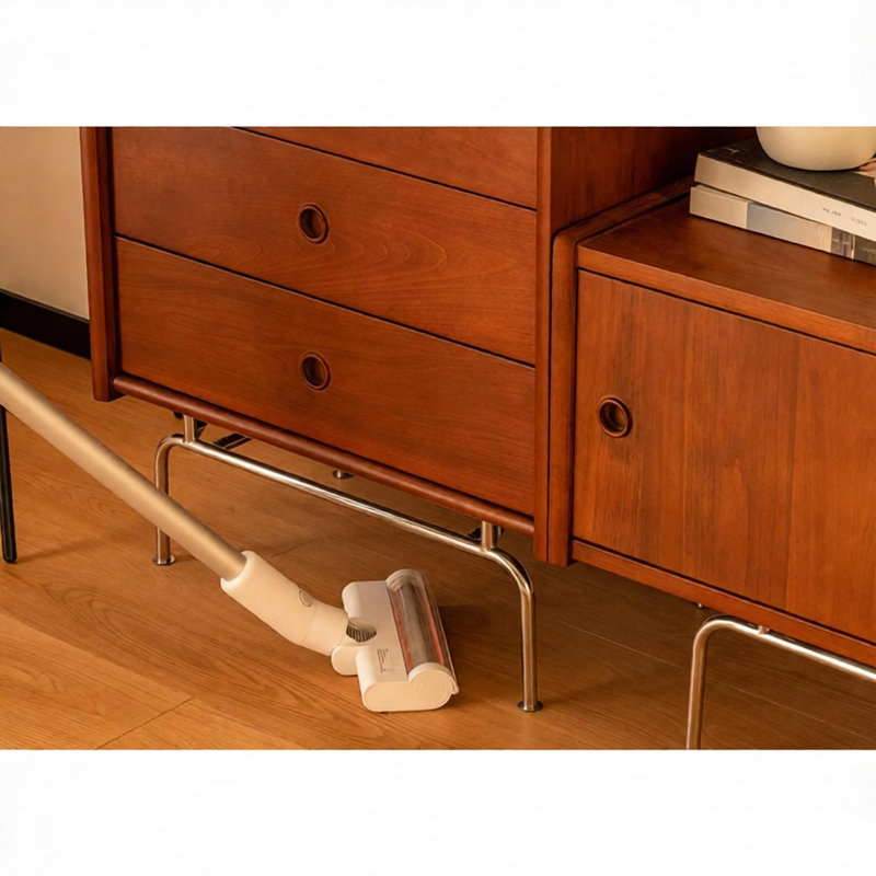 Commode d'appoint arrondie avec pattes en acier inoxydable