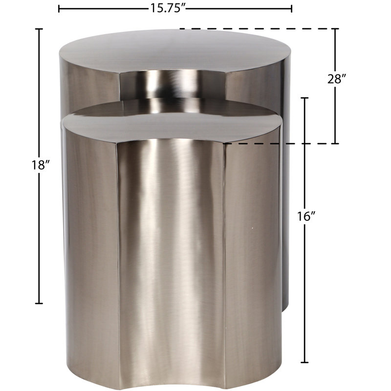 Table de bout Ismah, Argent, H 18 po x l 28 po x P 15,75 po