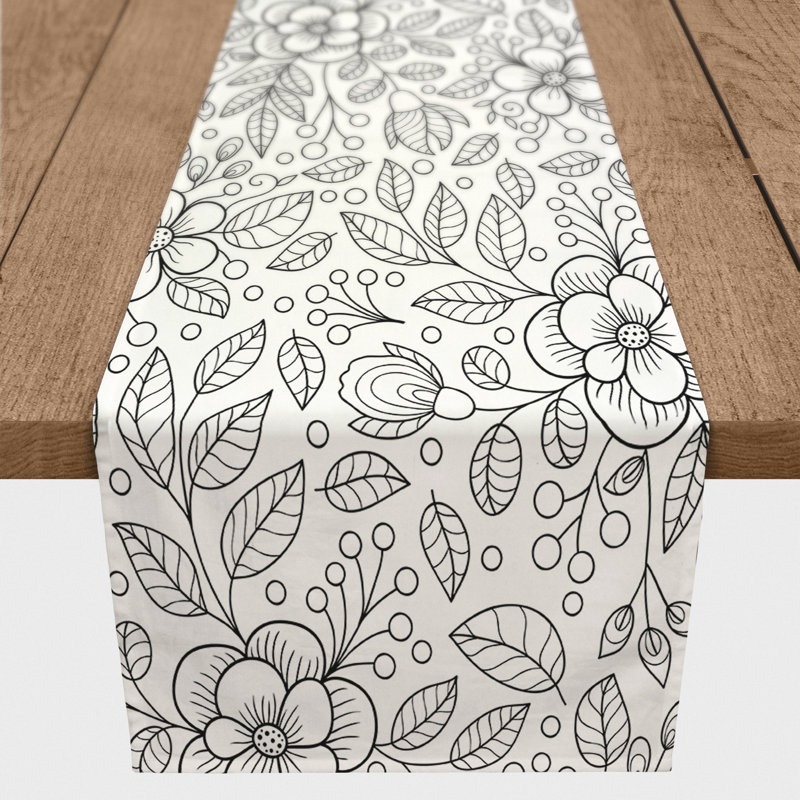 Chemin de table Amini, 72 po x 16 po, Noir