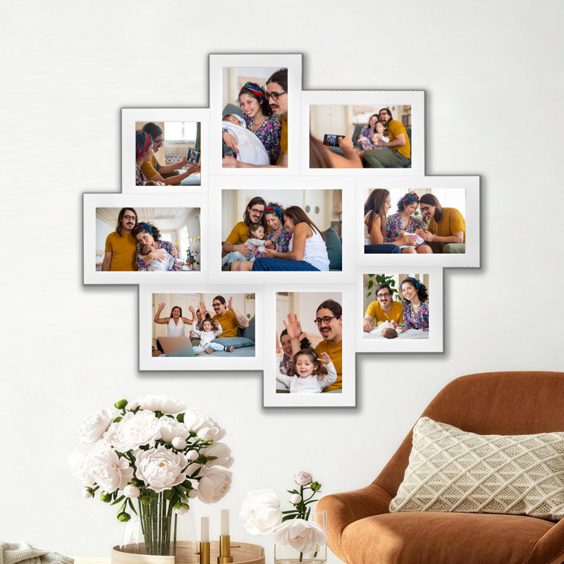 Cadre 9 photos Collage, Blanc