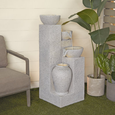 Cleason Outdoor Cascade Fountain with Lights